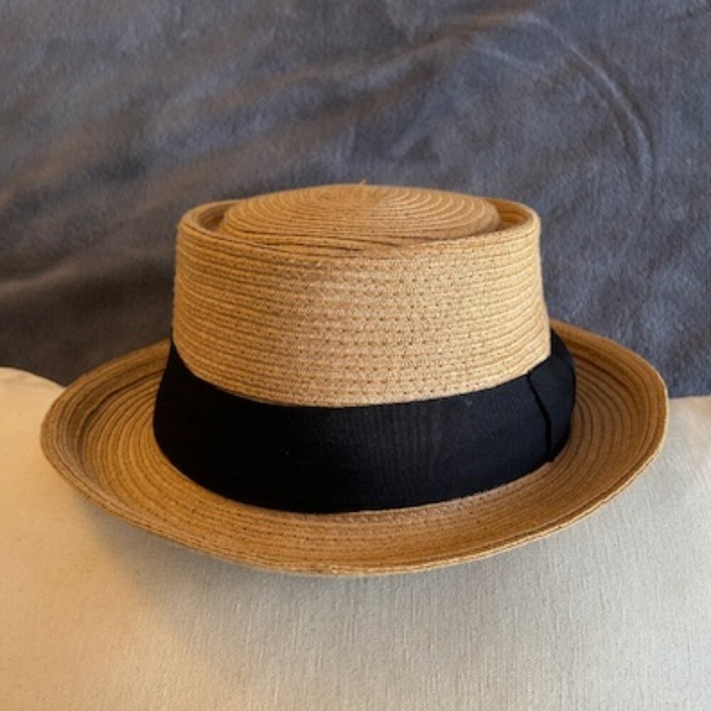 Scala Straw Weave Porkpie Hat